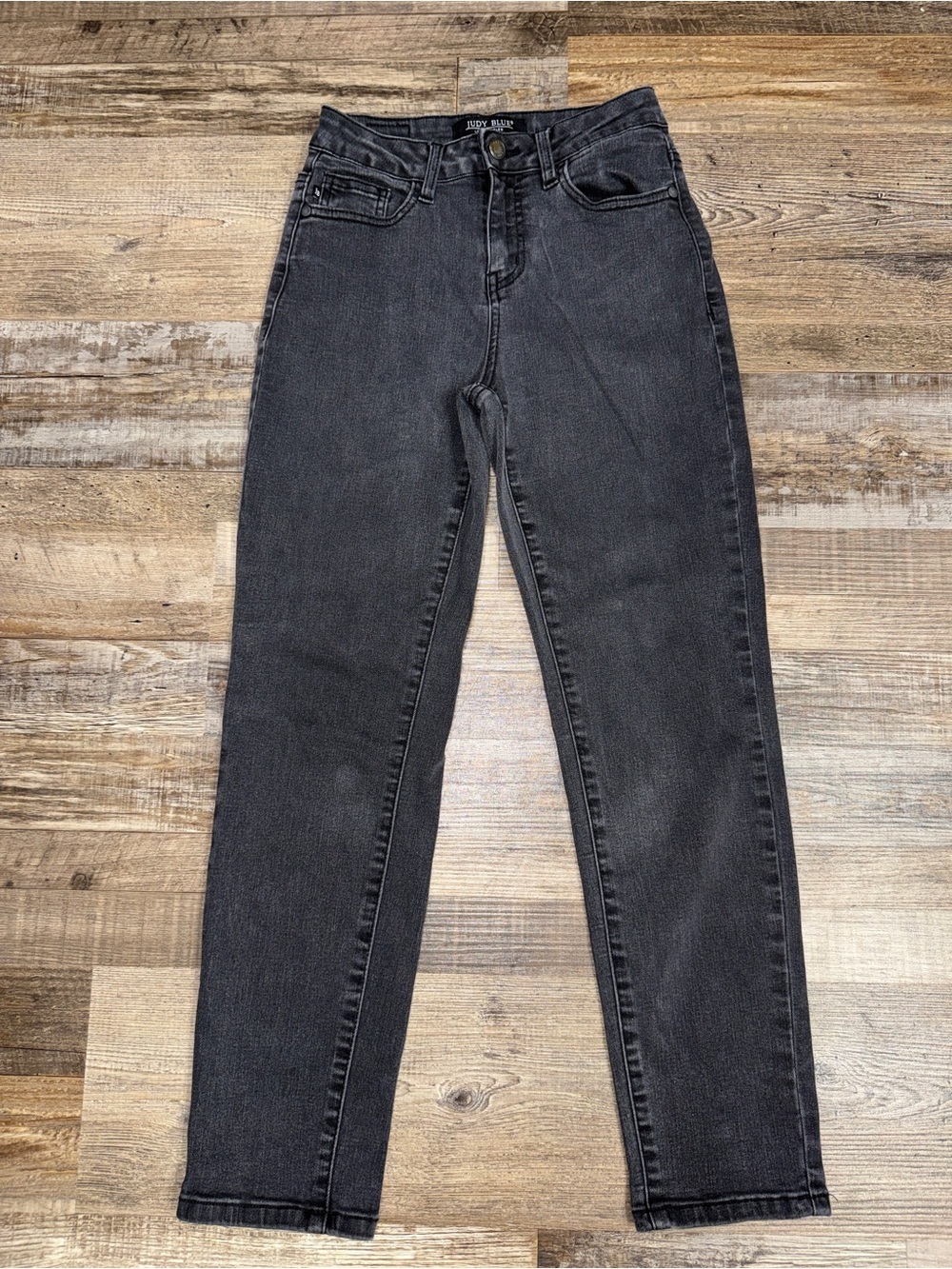 Judy Blue Boyfriend Jeans Womens Size 0/24 Black Wash Mid Rise Stretch‎ Denim